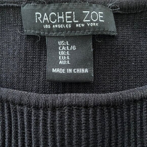 🖤 Rachel Zoe Ribbed Sleeveless Knit Tank (Size L) – Chic Black Minimalist - Picture 4 of 5